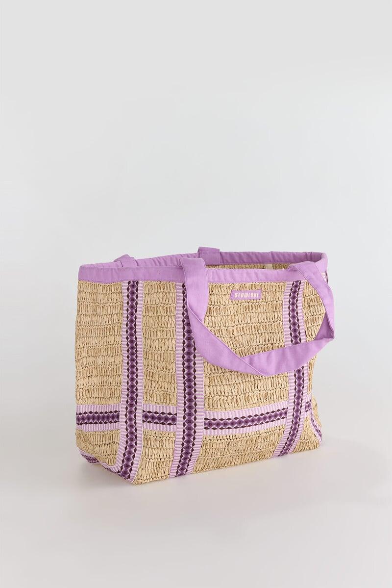 Cortefiel Bolso shopper rafia cintas