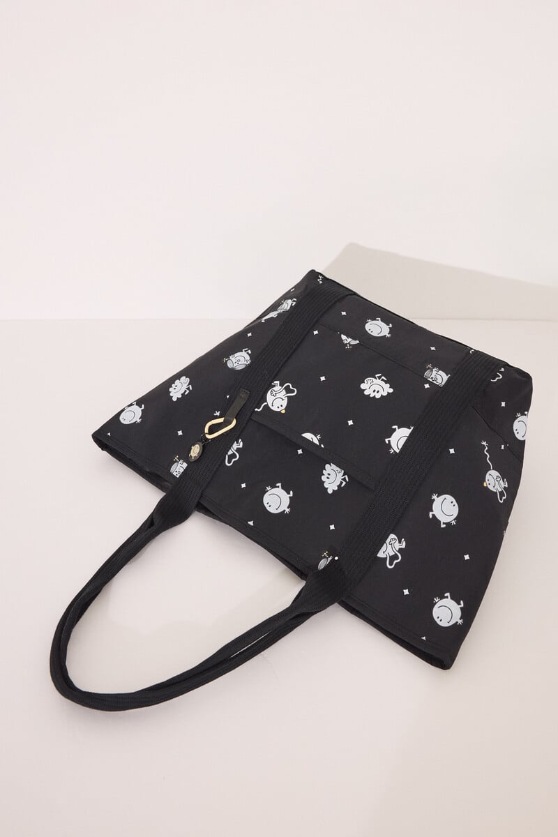 Cortefiel Bolso Tote Negro Mr. Men & Little Miss