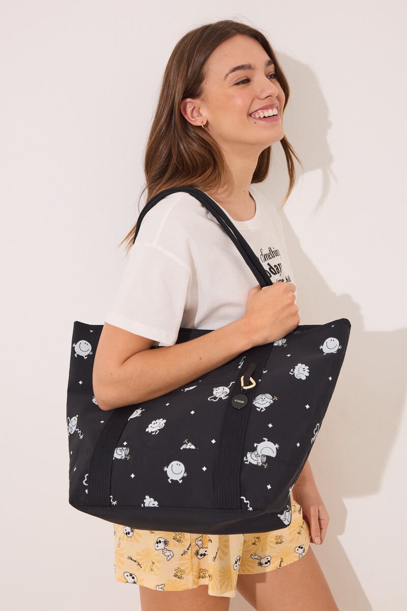 Cortefiel Bolso tote negro Mr. Men & Little Miss