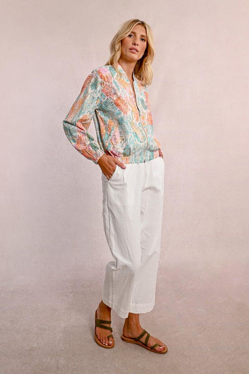 Cortefiel Bomber De Manga Larga Con Estampado