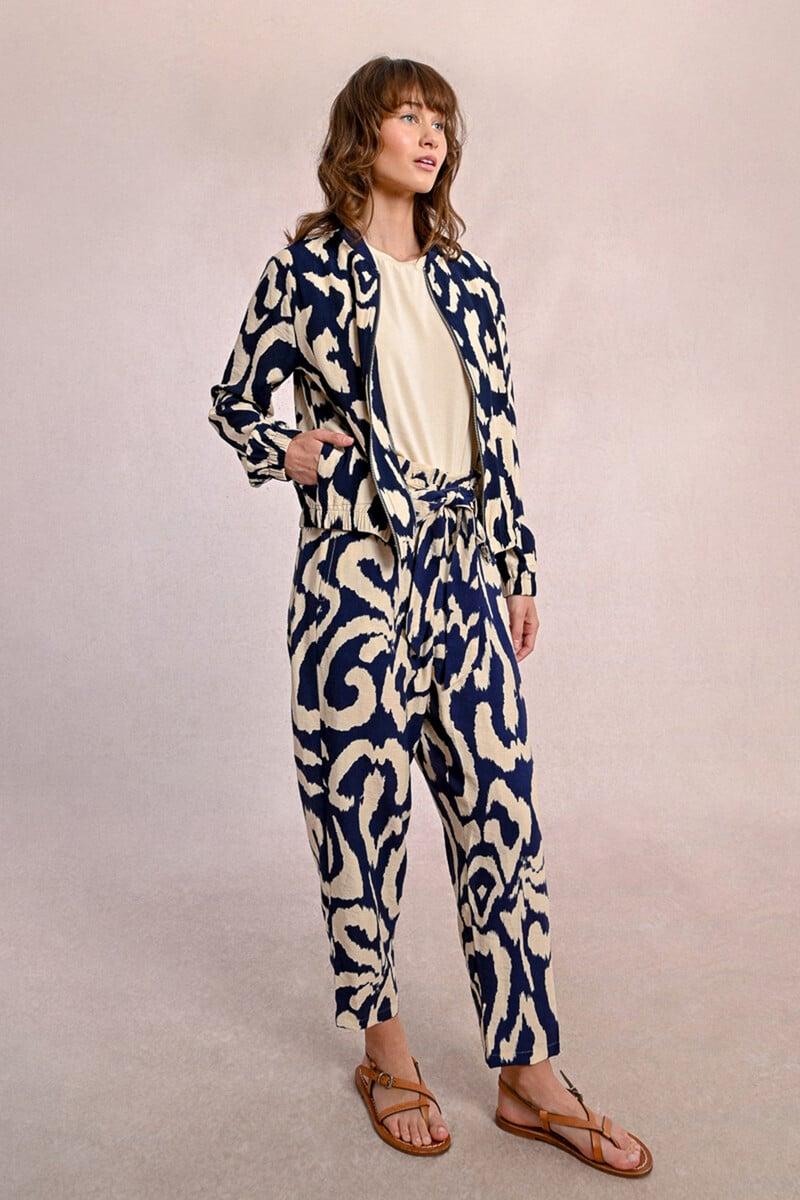 Cortefiel Bomber De Manga Larga Estampado Bicolor