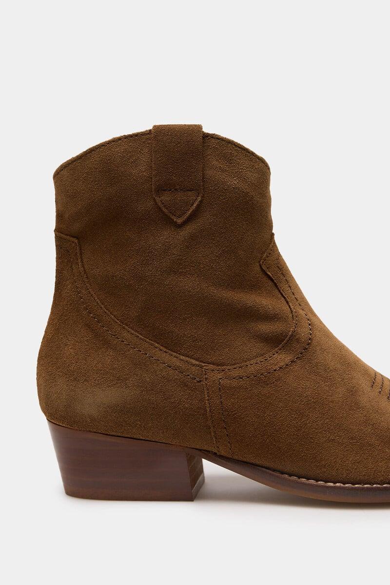Cortefiel Botines Cowboy Bordados De Piel Calíope
