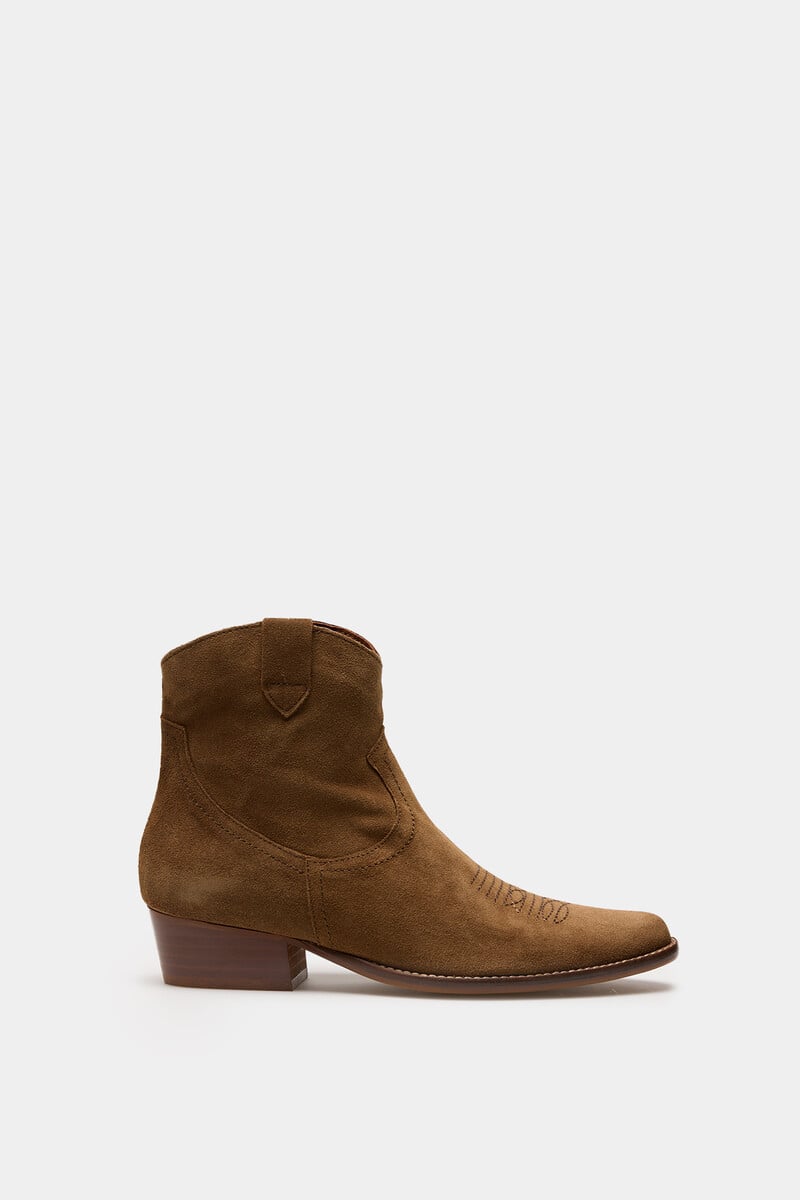 Cortefiel Botines cowboy bordados de piel Calíope