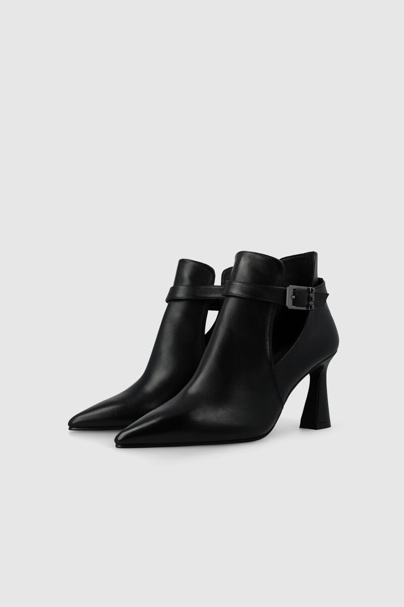 Cortefiel Botines De Tacón En Piel