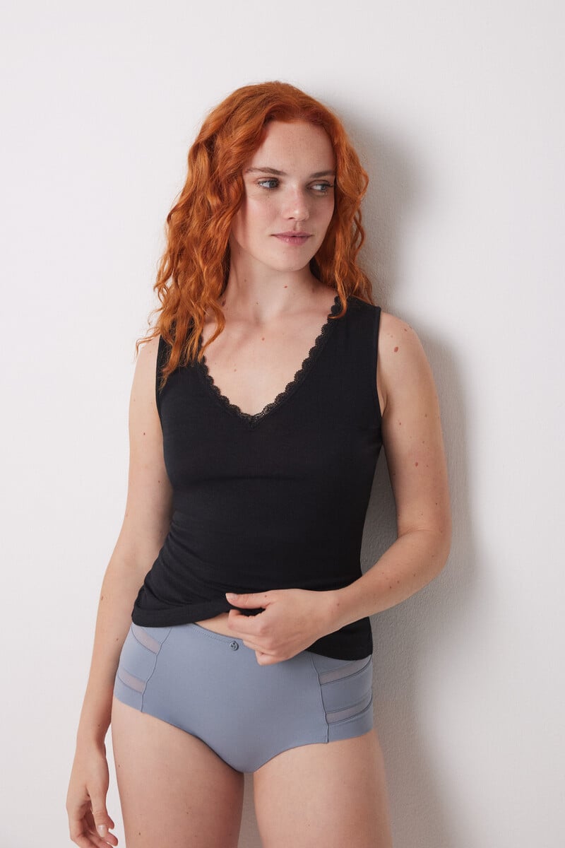 Cortefiel Braga Alta Clásica Microfibra Azul