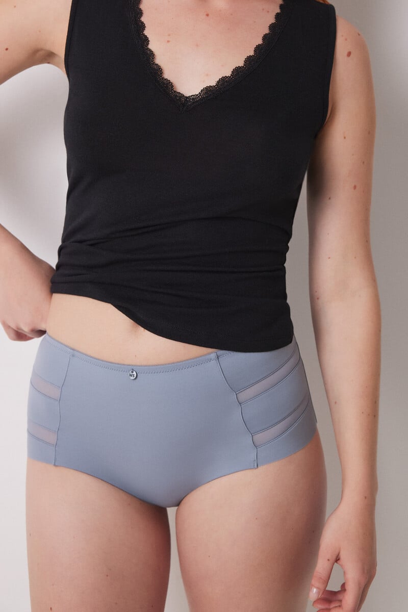 Cortefiel Braga Alta Clásica Microfibra Azul