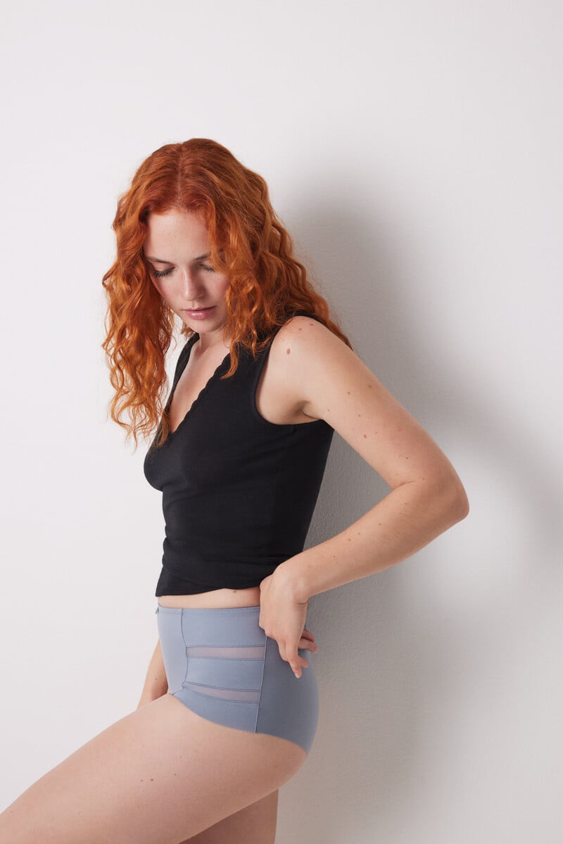 Cortefiel Braga alta clásica microfibra azul