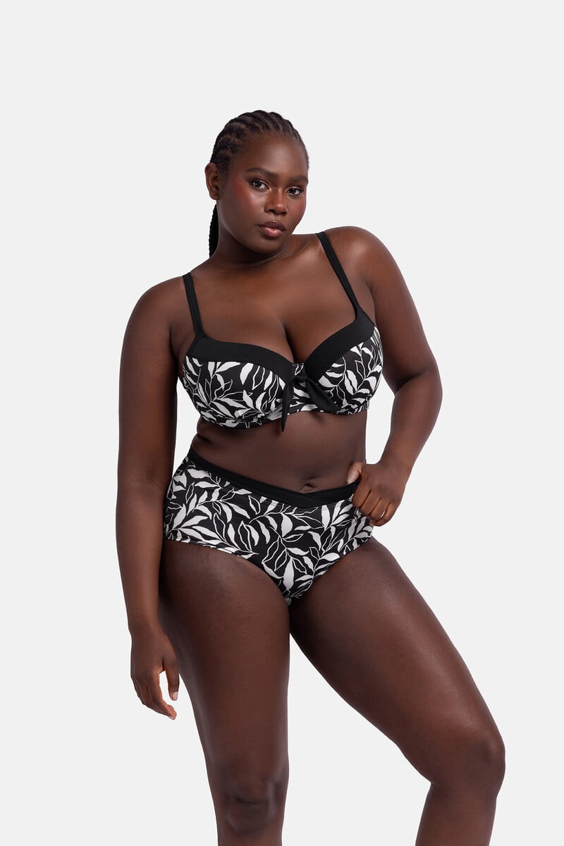 Cortefiel Braga alta estampado negro