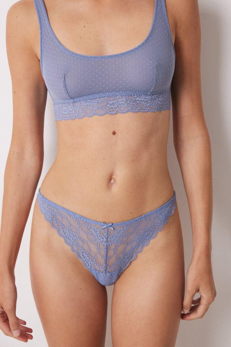 Cortefiel Braga Brasileña Encaje Azul