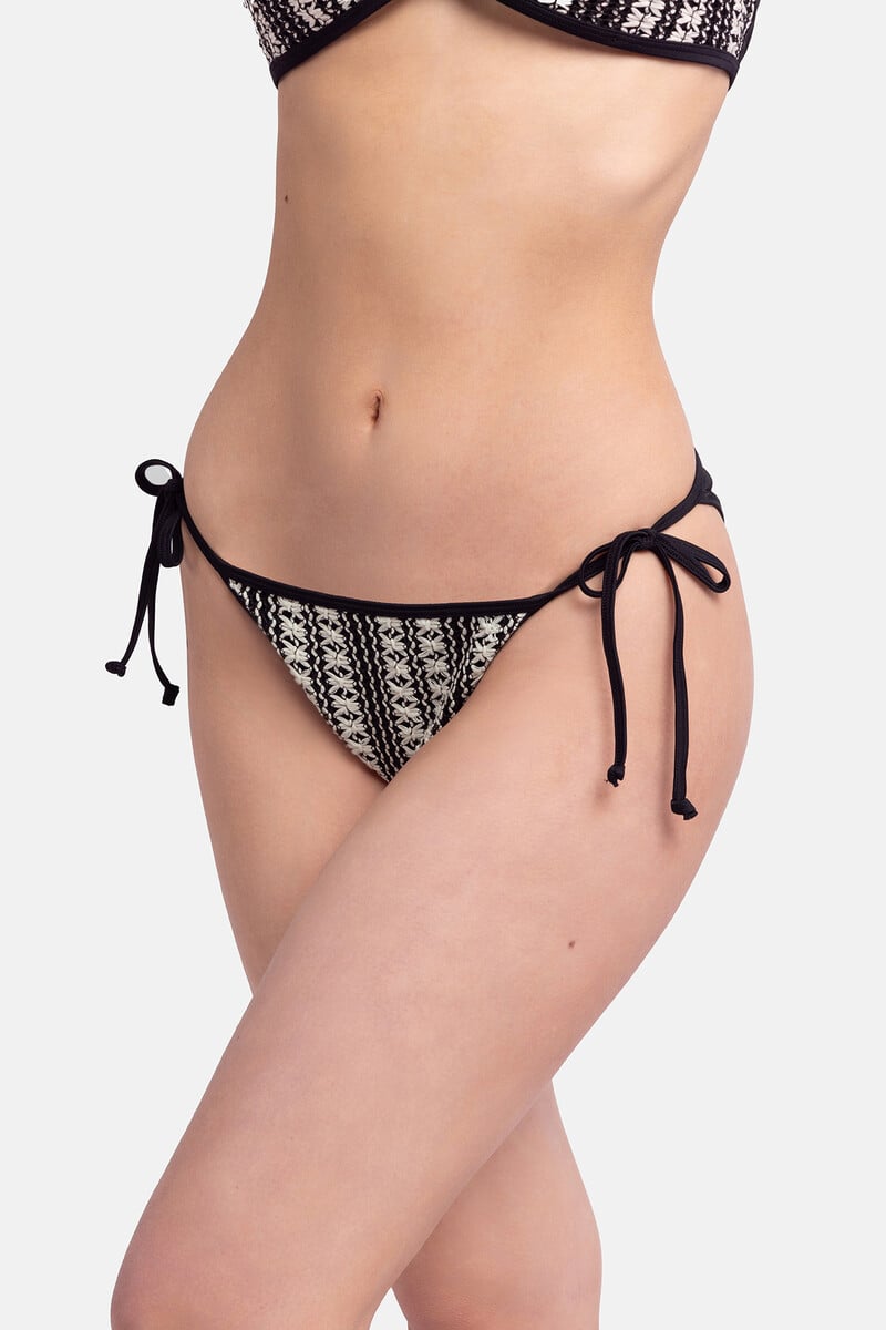 Cortefiel Braga De Bikini Clásica Crochet Negro