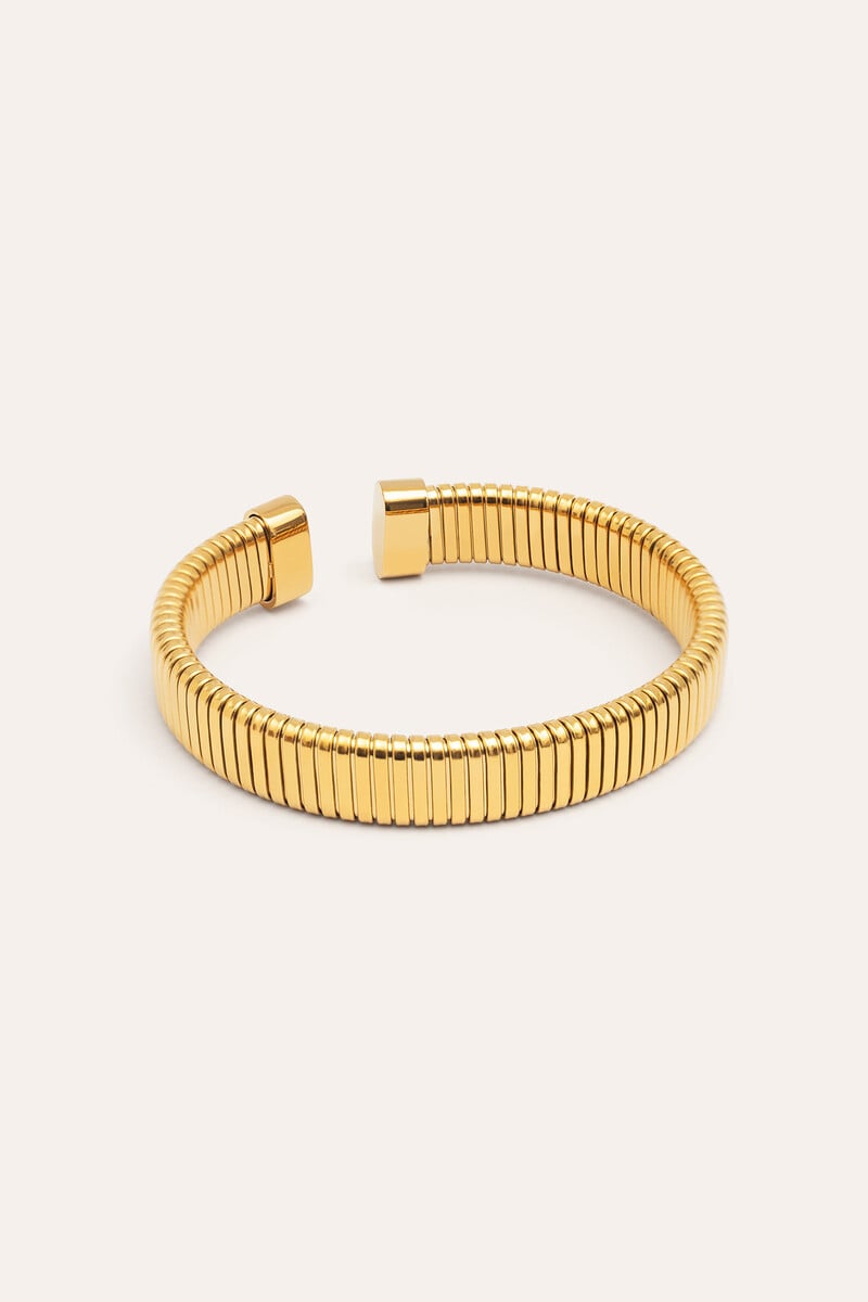Cortefiel Brazalete Big Belt Acero Baño Oro