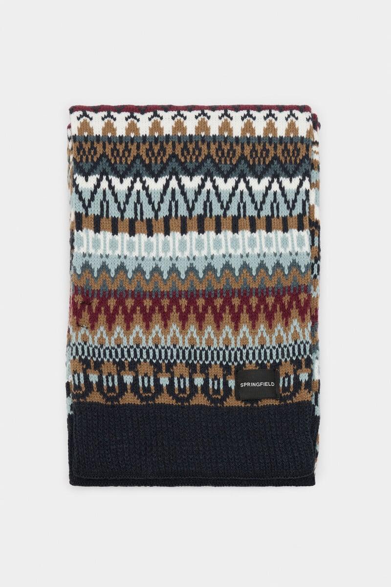 Cortefiel Bufanda jacquard multicolor crudo