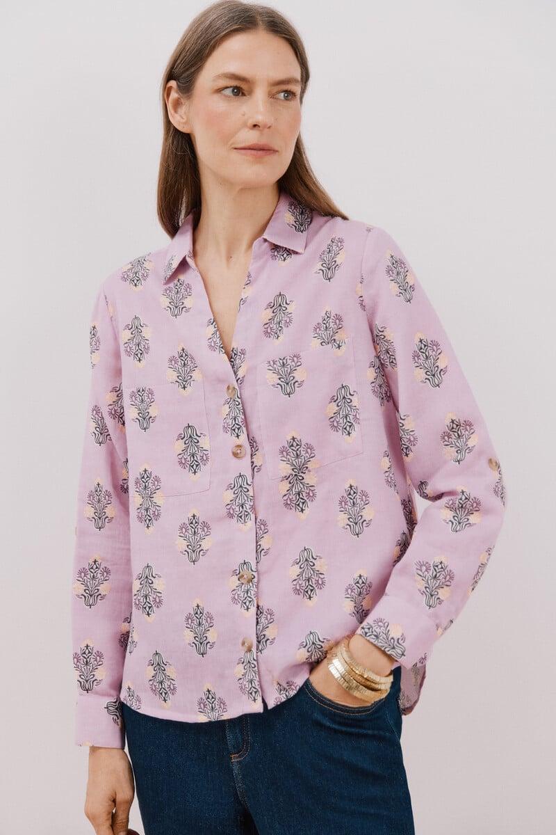 Cortefiel Camisa Algodón Estampada