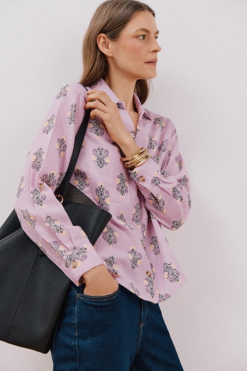 Cortefiel Camisa algodón estampada