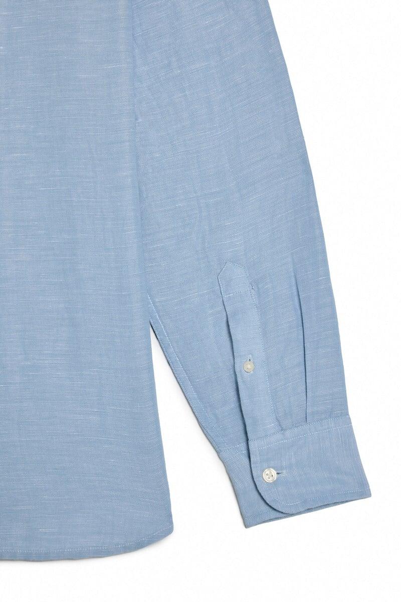 Cortefiel Camisa Algodón Lino Manga Larga
