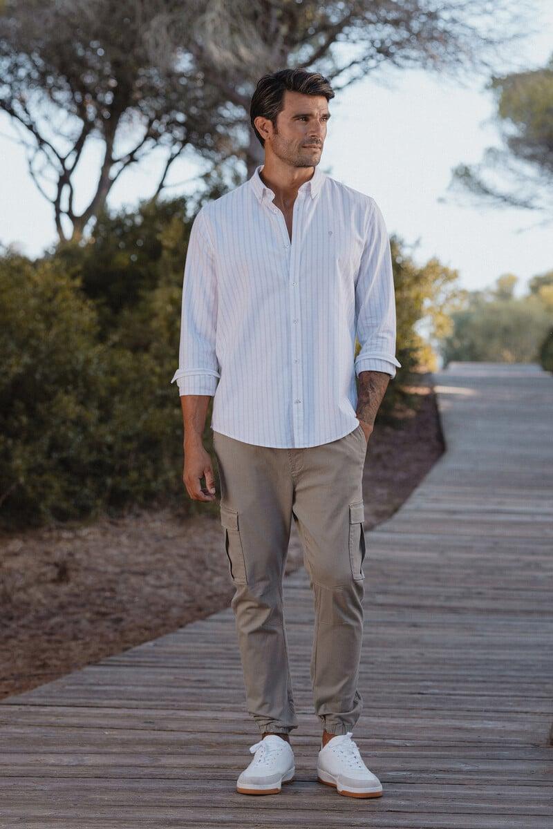 Cortefiel Camisa Algodón Rayas