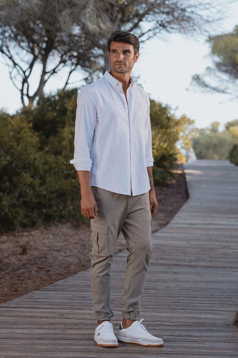 Cortefiel Camisa Algodón Rayas