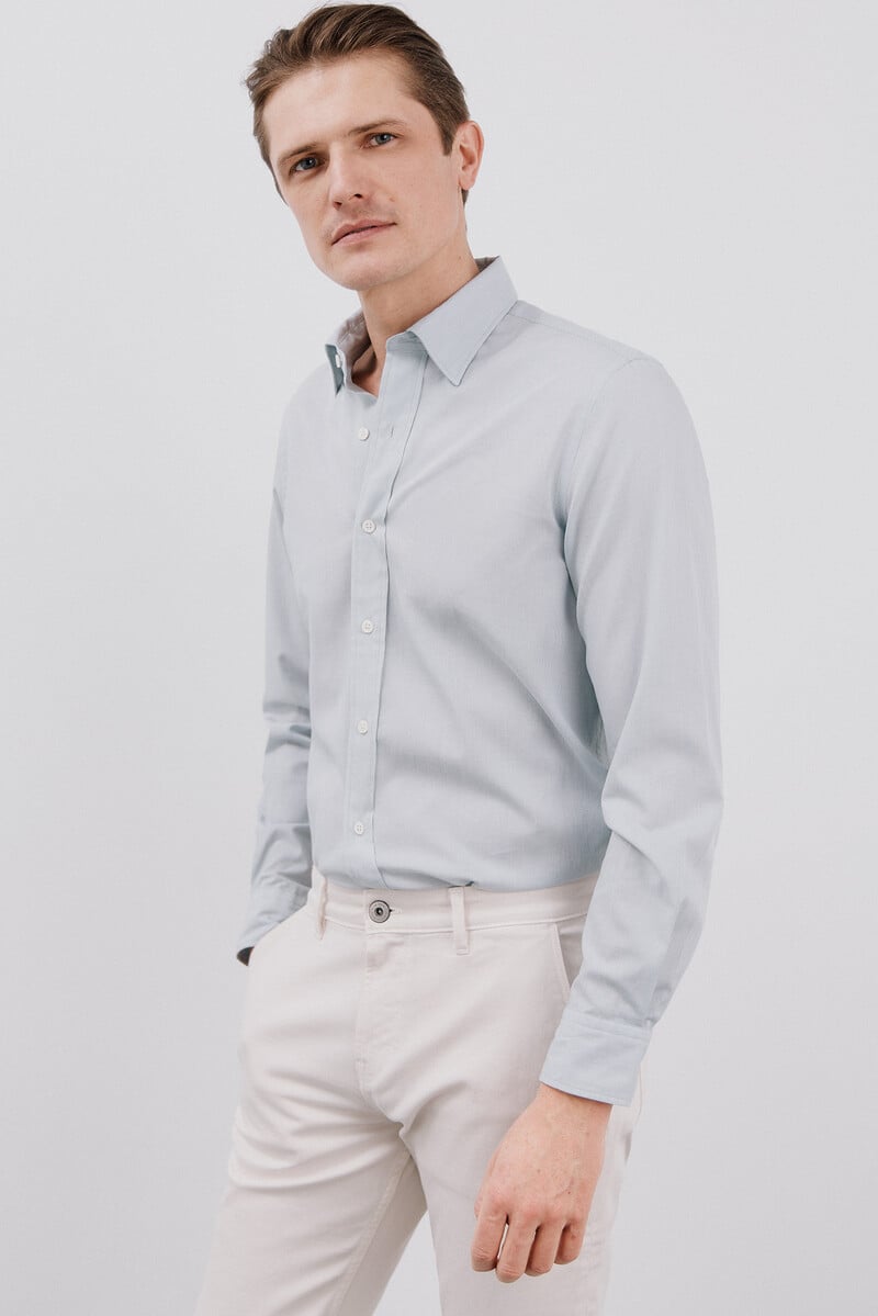 Cortefiel Camisa Algodón Tencel