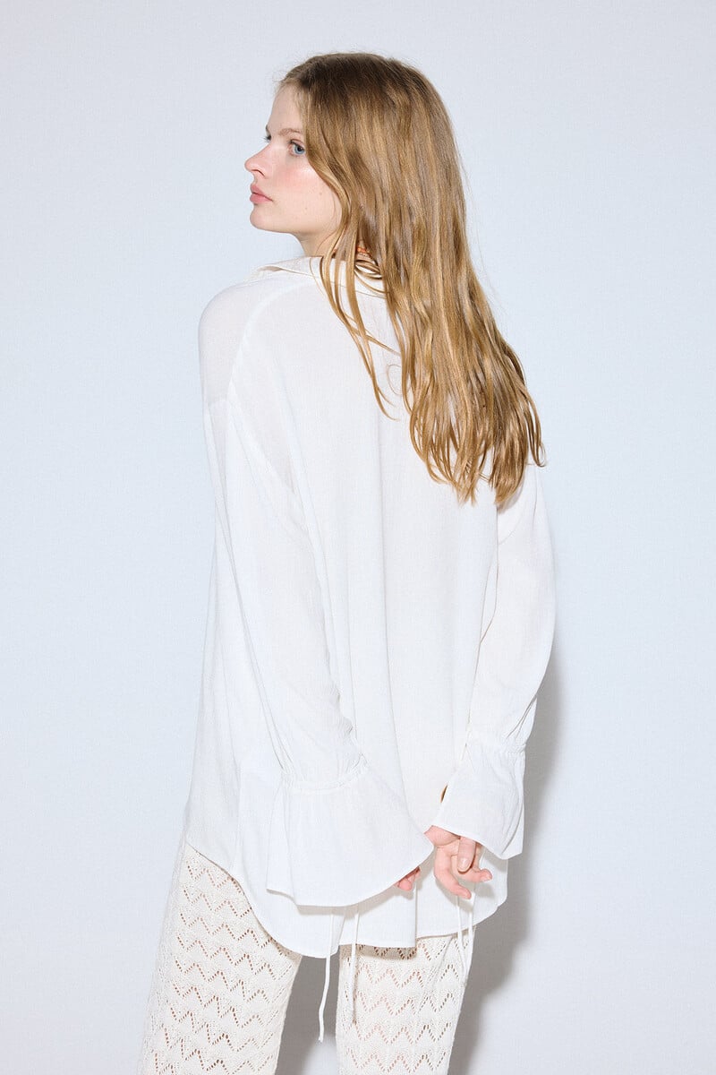 Cortefiel Camisa Blanca Fluida