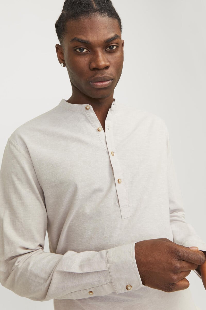 Cortefiel Camisa Con Cuello Mao