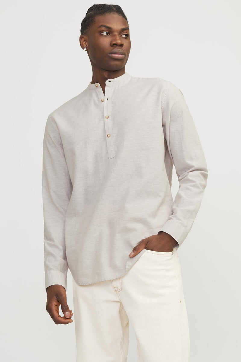 Cortefiel Camisa con cuello mao