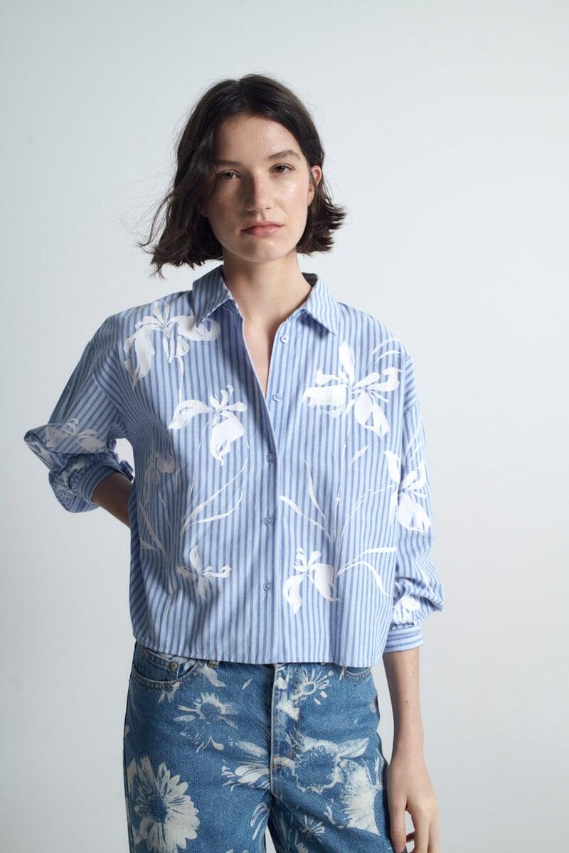 Cortefiel Camisa corta estampada