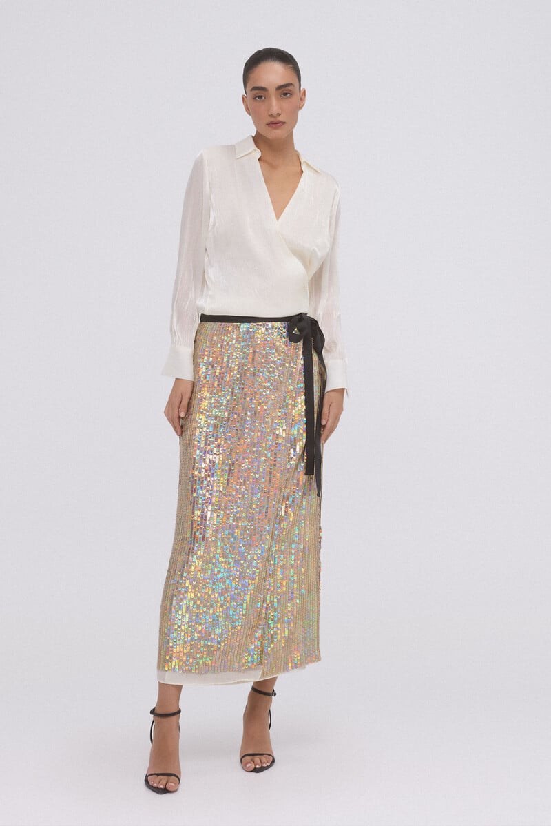 Cortefiel Camisa Cruzada Fluida Estampado Fantasía