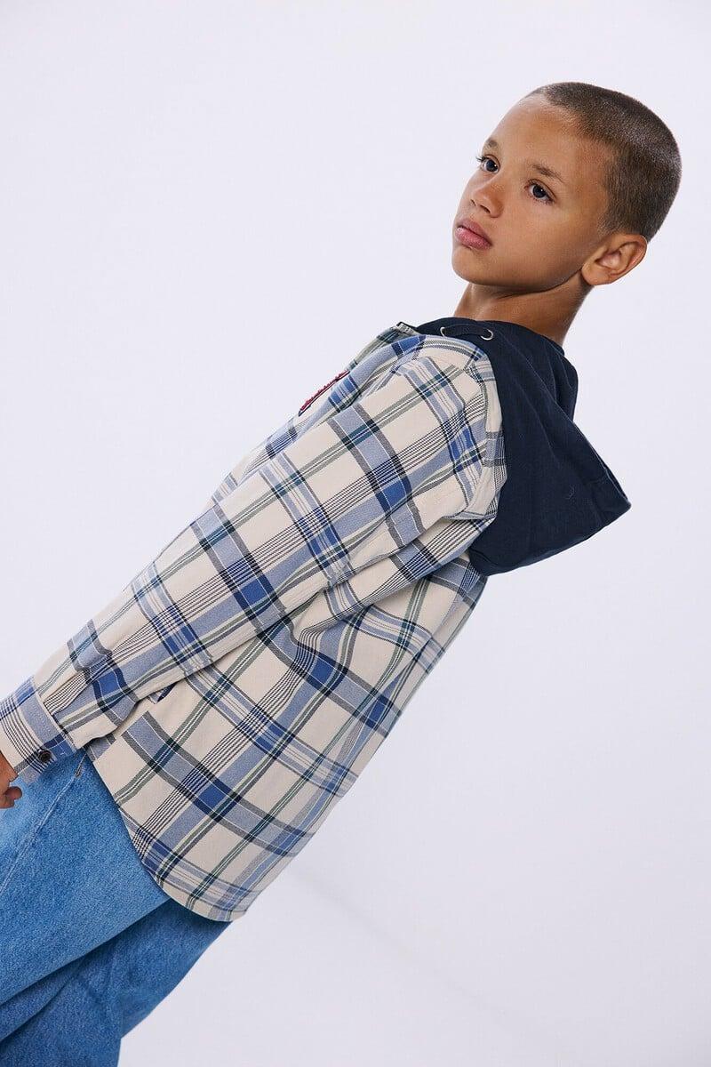 Cortefiel Camisa Cuadros Capucha Niño