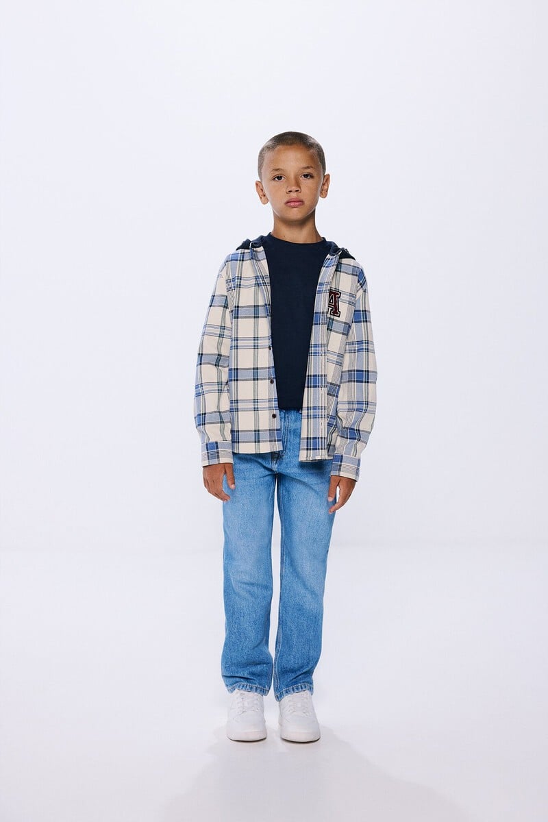 Cortefiel Camisa Cuadros Capucha Niño