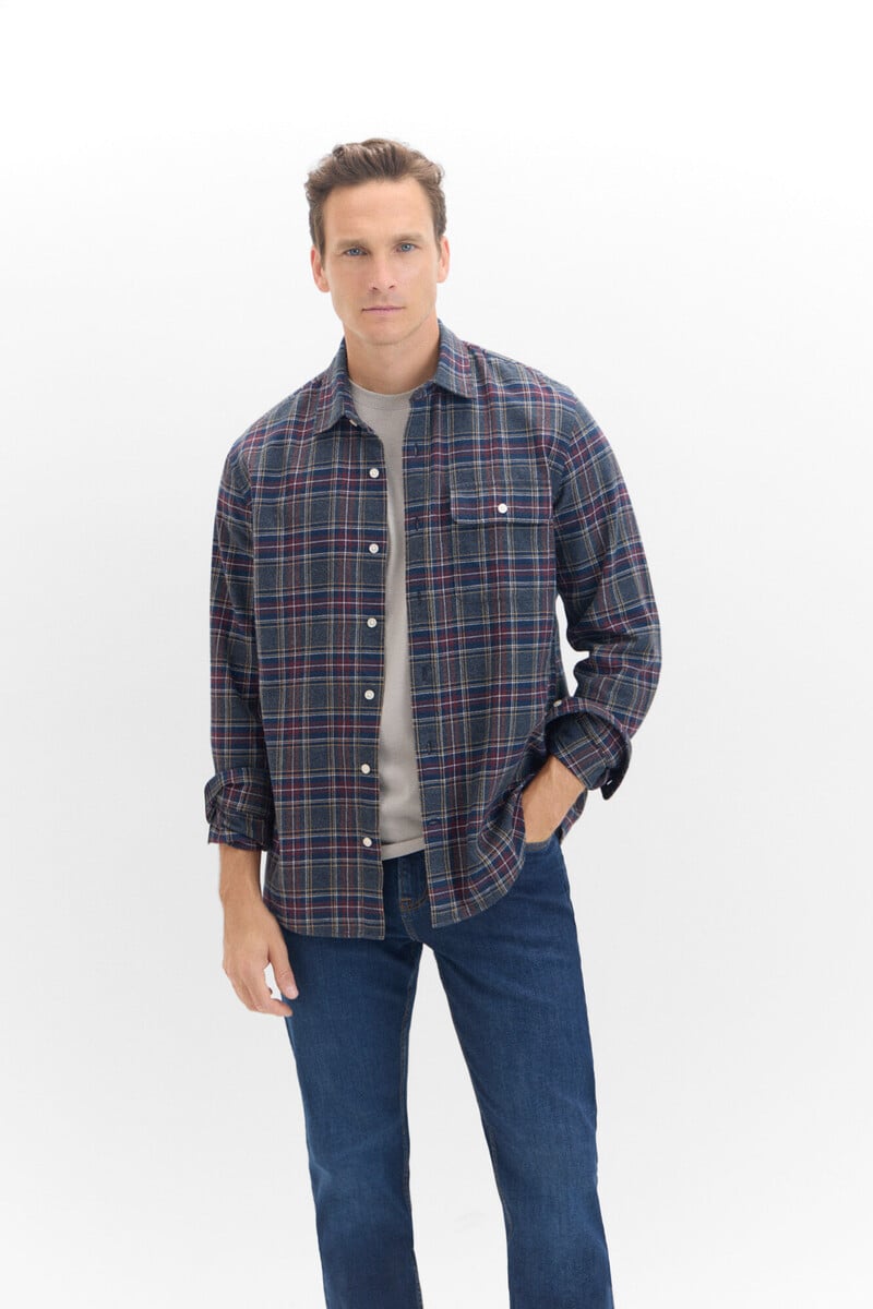 Cortefiel Camisa Cuadros Franela