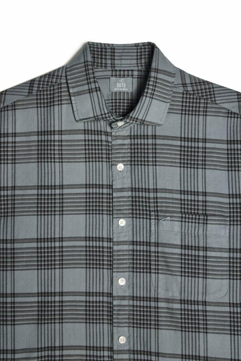 Cortefiel Camisa Cuadros Lavada Manga Larga