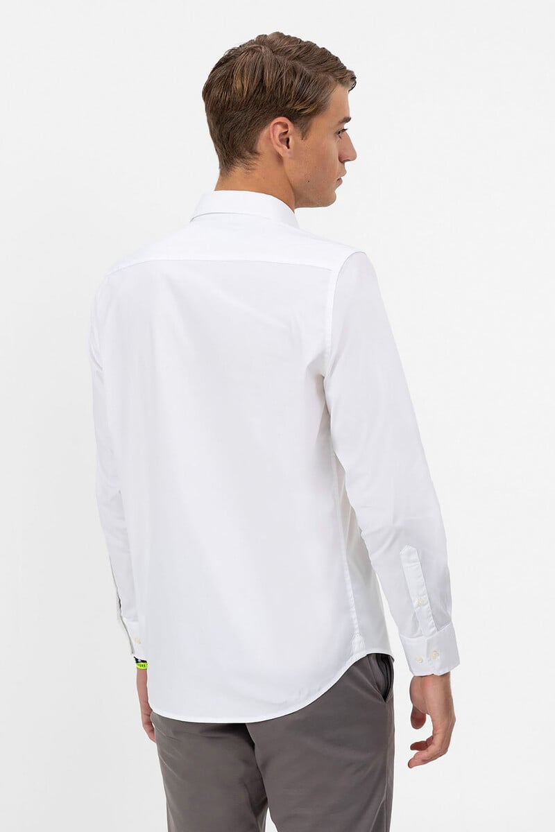 Cortefiel Camisa Cuello Italiano Popelin Elastico