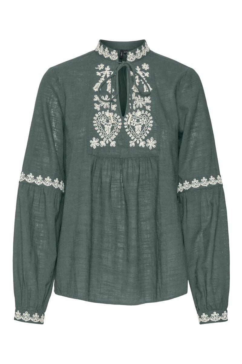 Cortefiel Camisa de manga larga detalles bordados