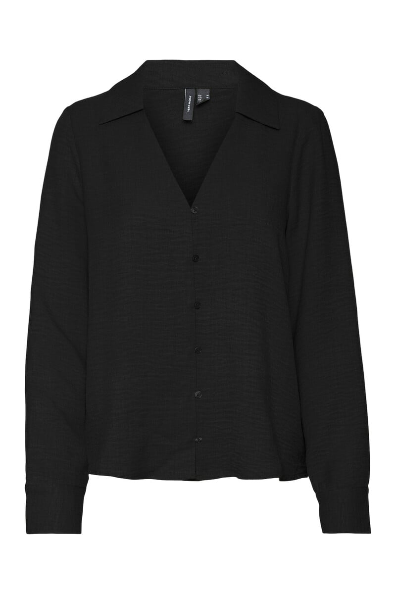 Cortefiel Camisa de manga larga escote pico