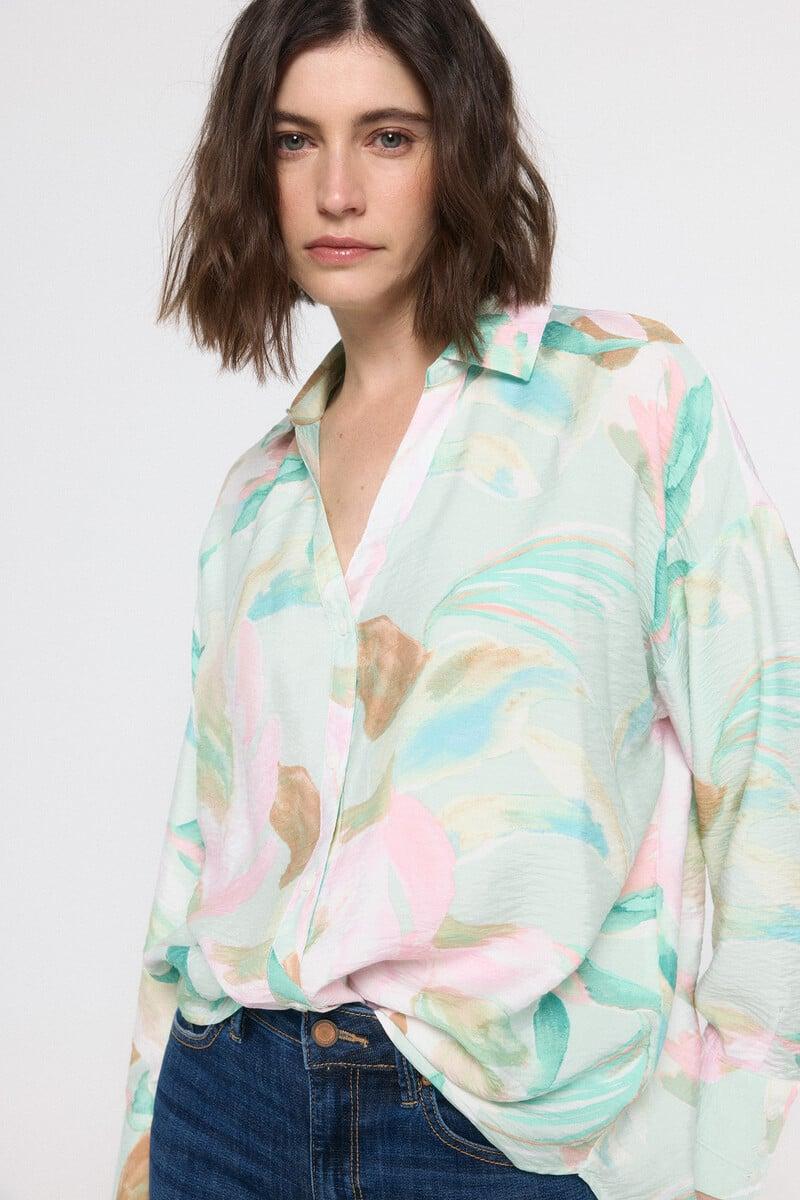 Cortefiel Camisa De Manga Larga Oversize