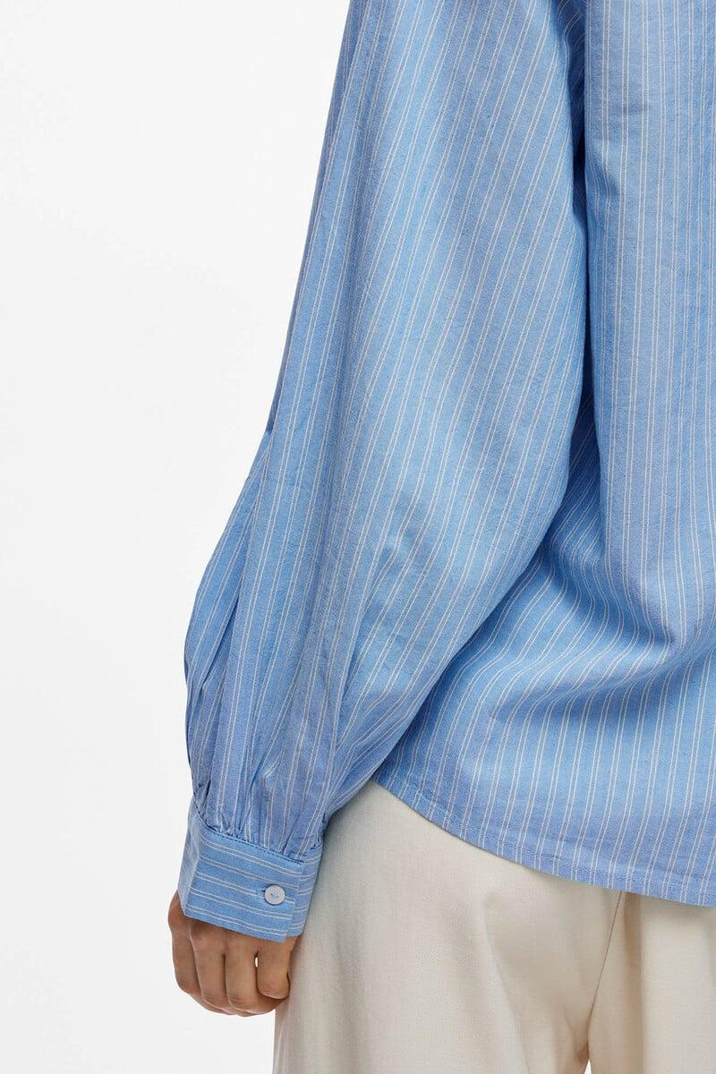 Cortefiel Camisa De Rayas Con Bordados