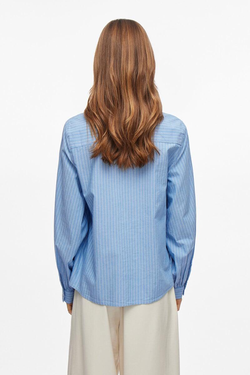 Cortefiel Camisa De Rayas Con Bordados