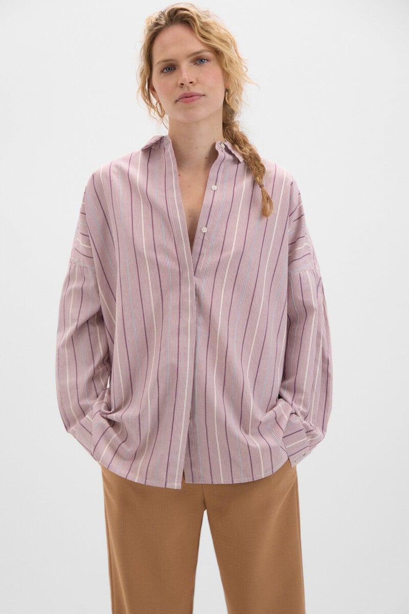 Cortefiel Camisa De Rayas Multicolor