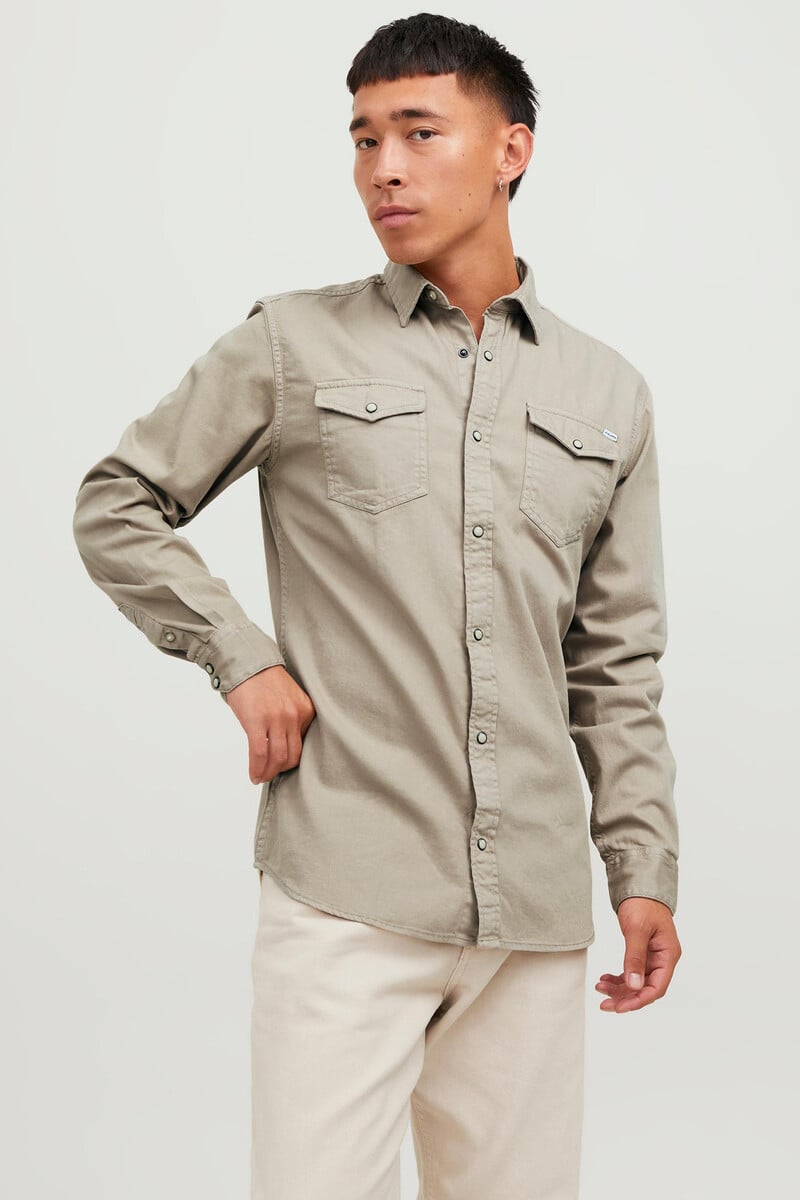 Cortefiel Camisa denim confort fit