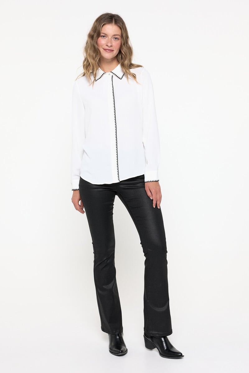 Cortefiel Camisa Detalle Bordado