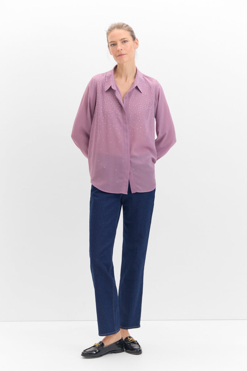 Cortefiel Camisa Detalle Strass