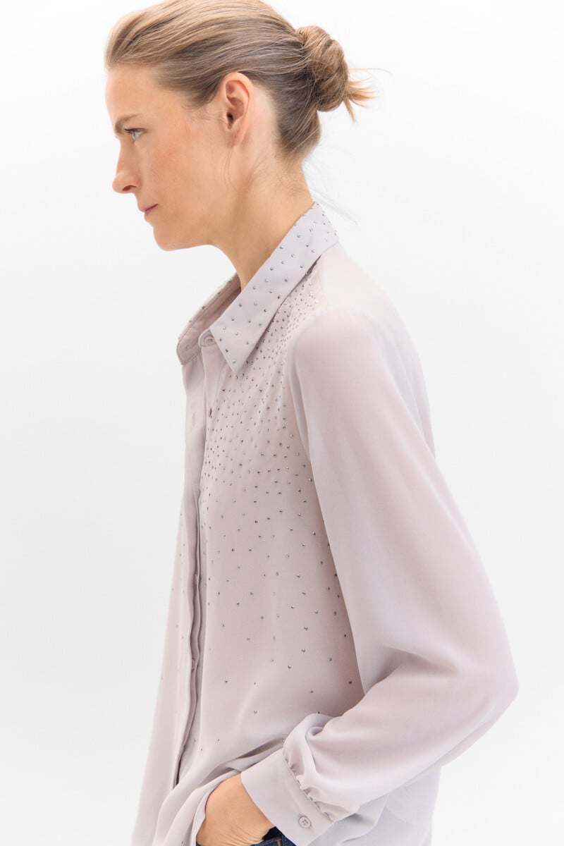 Cortefiel Camisa Detalle Strass