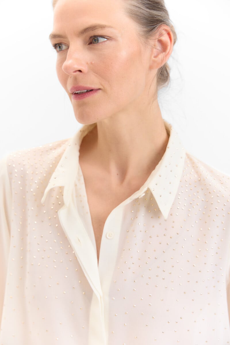 Cortefiel Camisa Detalle Strass