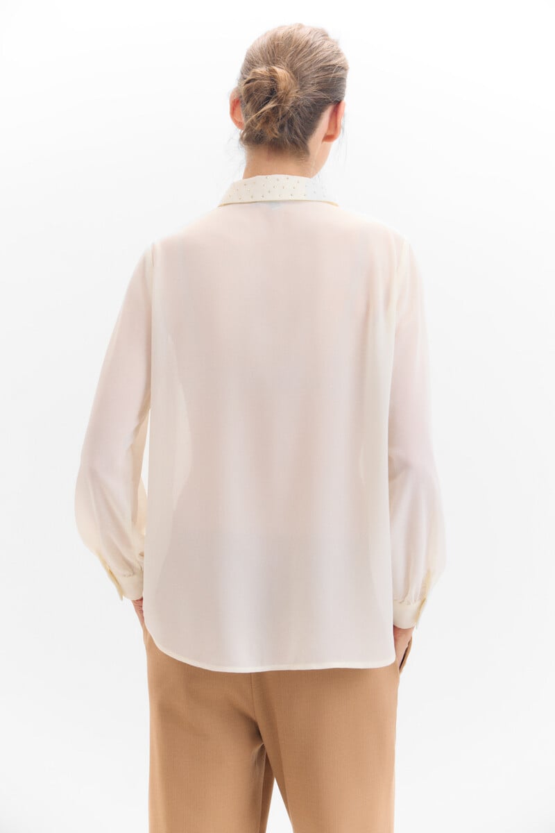 Cortefiel Camisa Detalle Strass