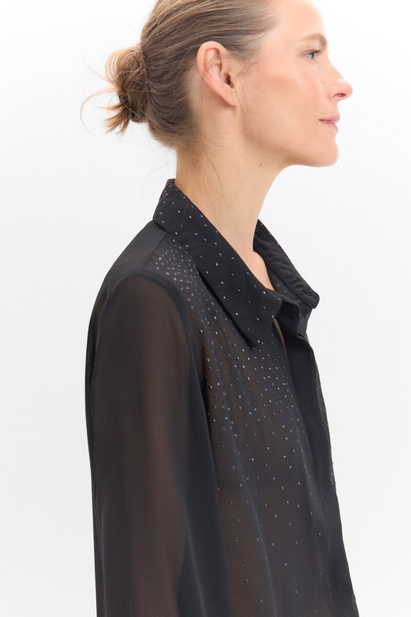 Cortefiel Camisa Detalle Strass