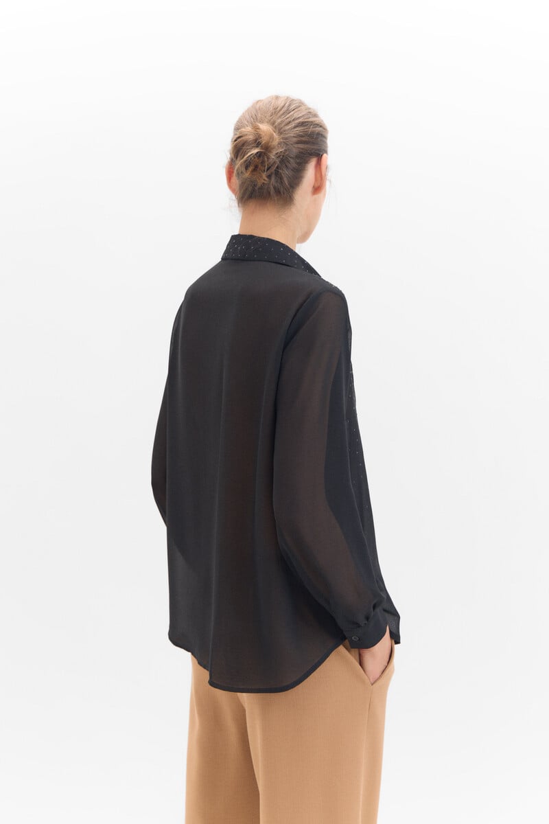 Cortefiel Camisa Detalle Strass