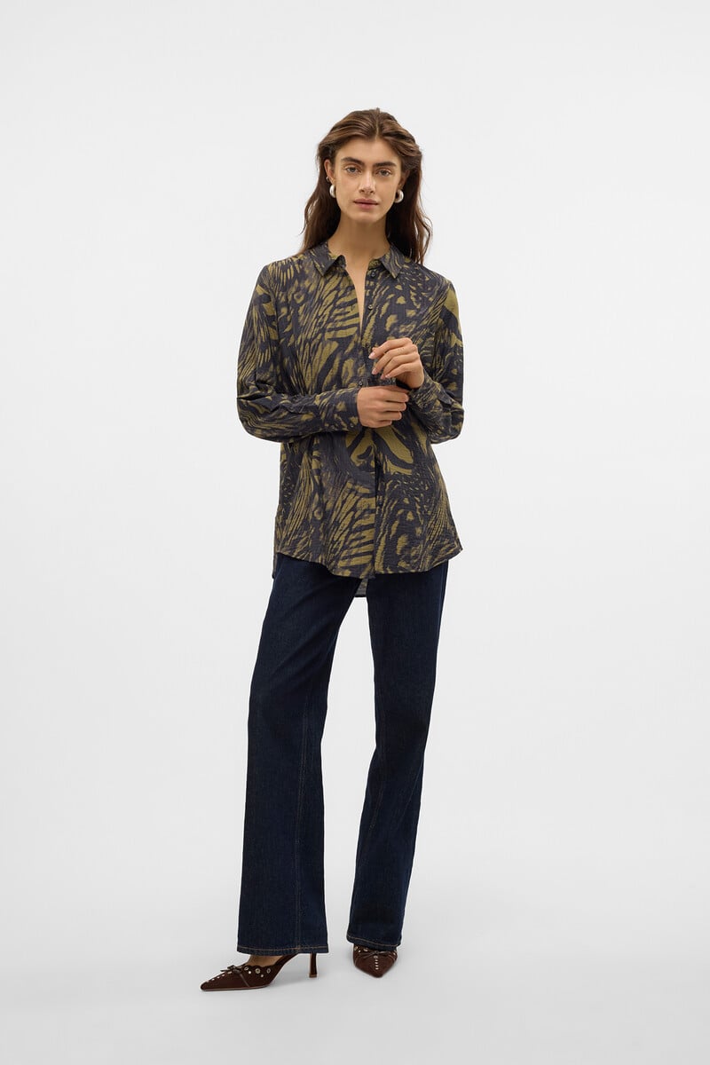 Cortefiel Camisa Estampada Manga Larga