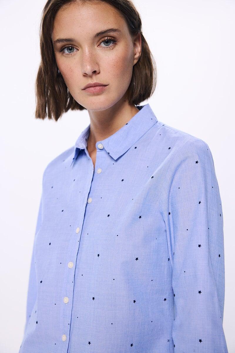 Cortefiel Camisa Estrellas Algodón