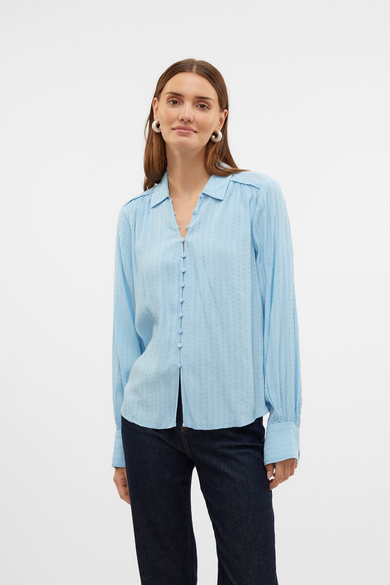 Cortefiel Camisa Fluida De Manga Larga