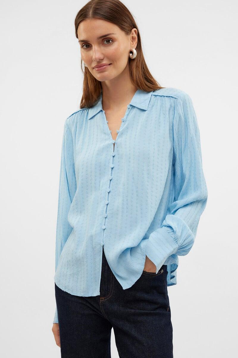 Cortefiel Camisa fluida de manga larga